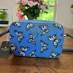 Kate Spade Staci Mini Camera Crossbody Purse - Butterfly Print